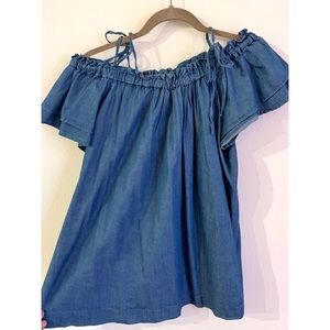 💕Loft Off the Shoulder Denim Top